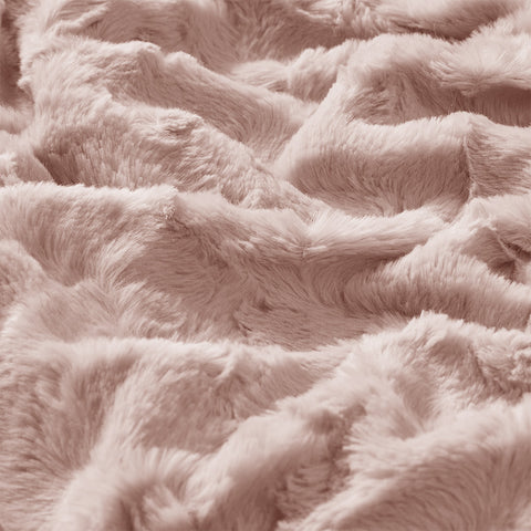Blush Oversized Faux Fur Throw - 60