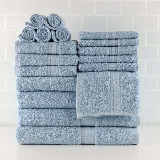 Basic Solid Bath Towel Set - 18 Pcs - promeedsilk