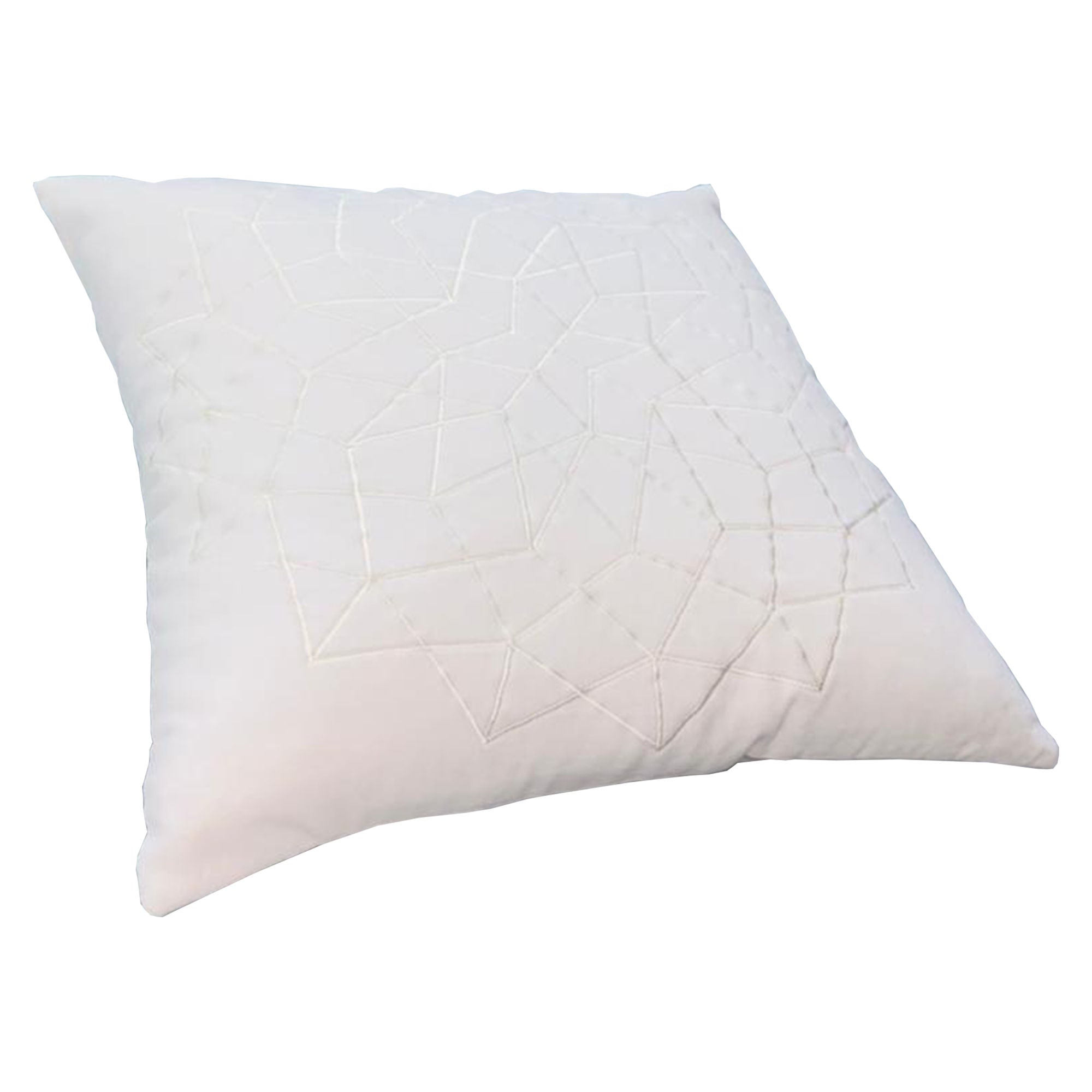 White Geometric Abstract Square Throw Pillow - promeedsilk