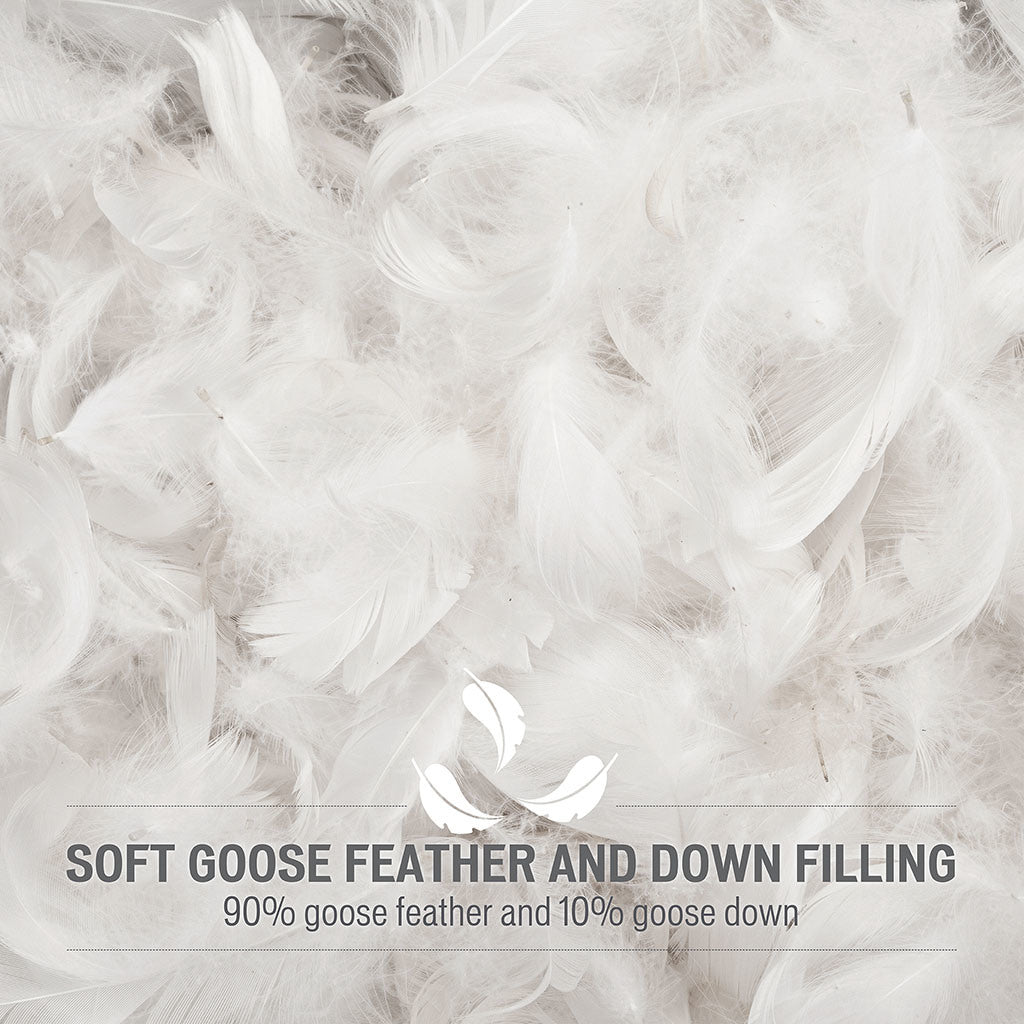 White Goose Feather and Down Filling All Seasons Blanket - 90"W x 90"L