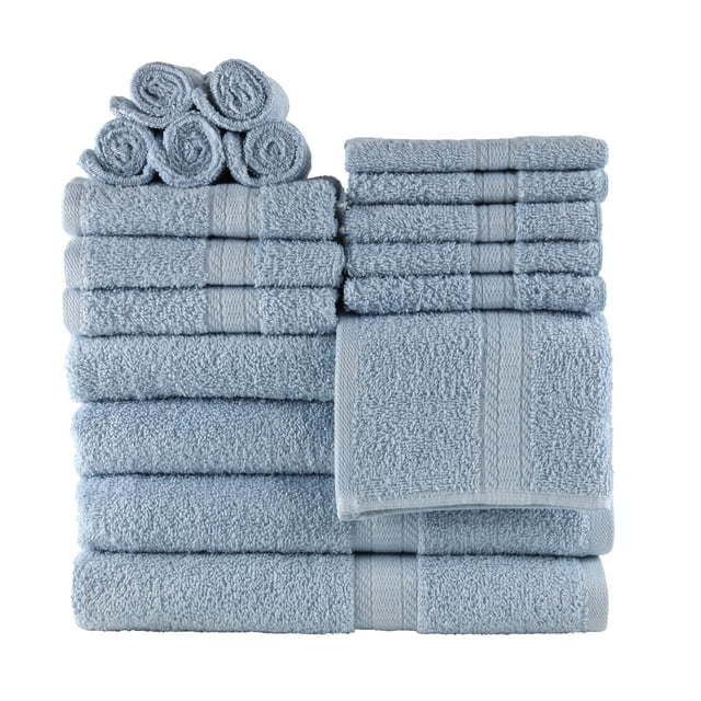 Basic Solid Bath Towel Set - 18 Pcs - promeedsilk