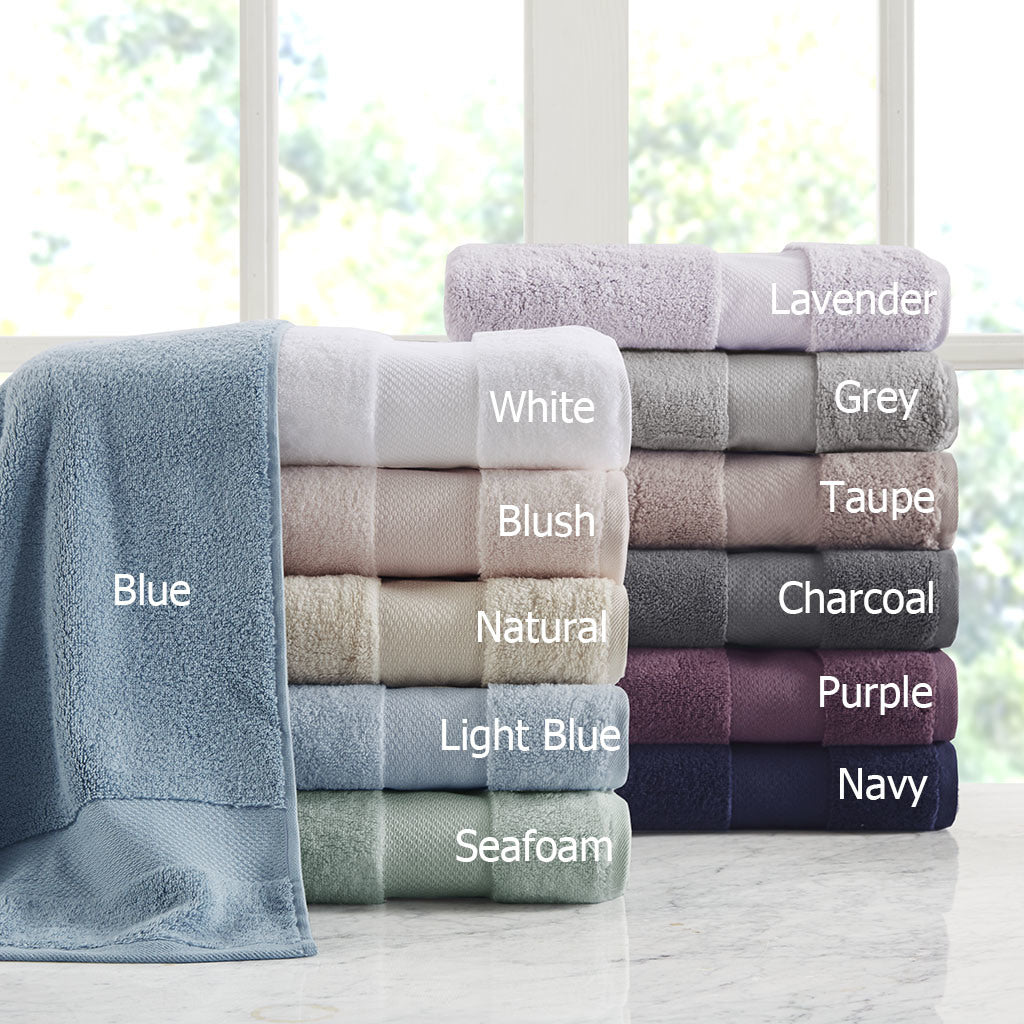 Blue Cotton Bath Towel Set - 6 Pcs - promeedsilk