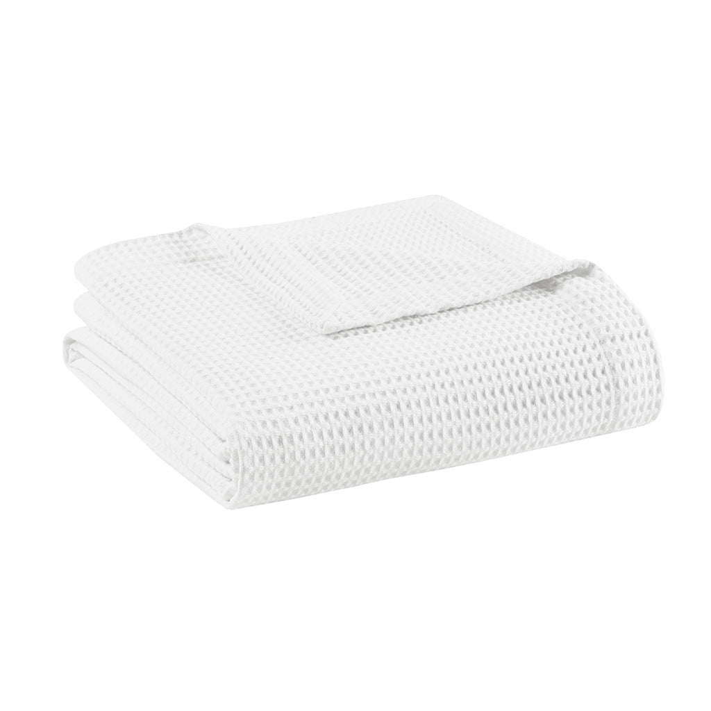 White Cotton Blanket - 90"W x 90"L