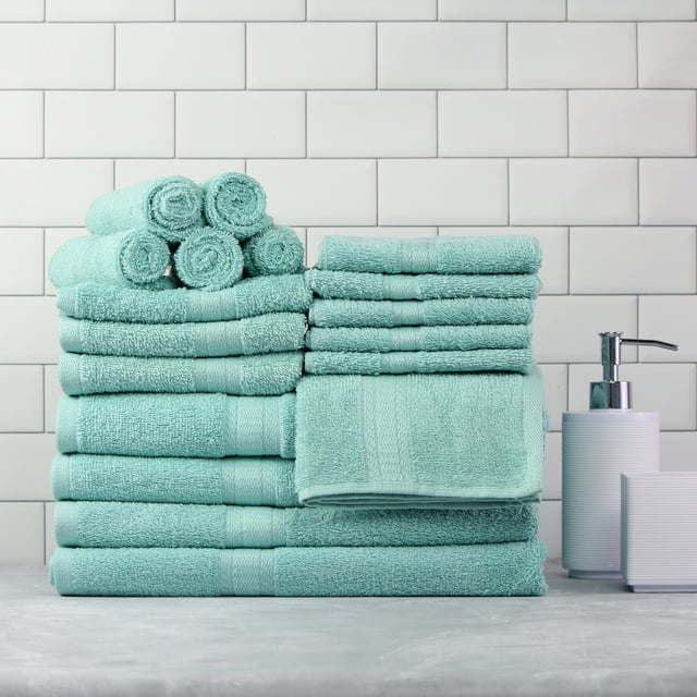 Basic Solid Bath Towel Set - 18 Pcs - promeedsilk