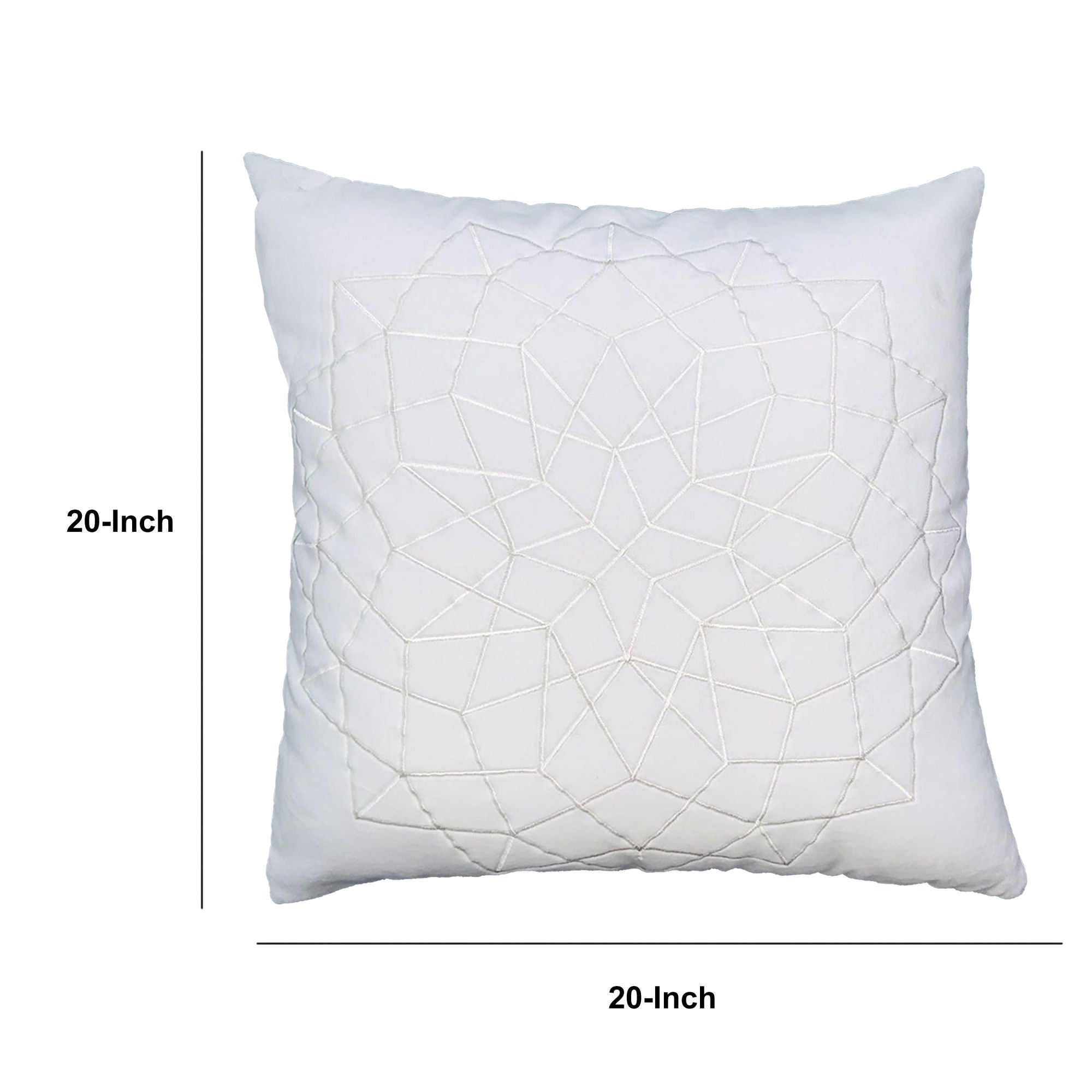 White Geometric Abstract Square Throw Pillow