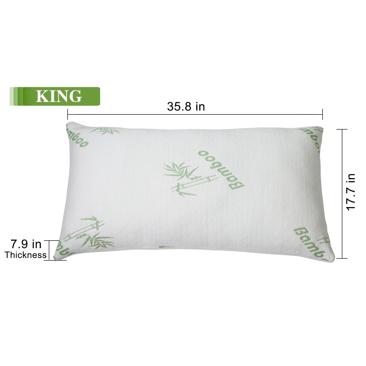 Bamboo Hypoallergenic Memory Foam Pillow - King Size - promeedsilk