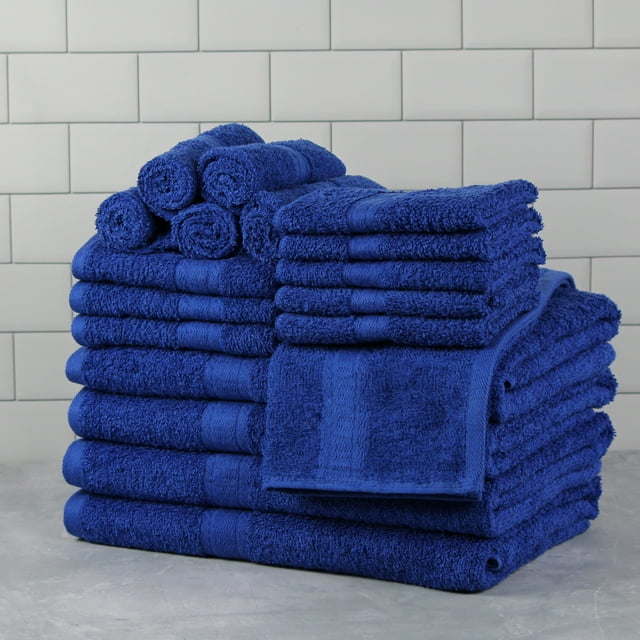 Basic Solid Bath Towel Set - 18 Pcs - promeedsilk