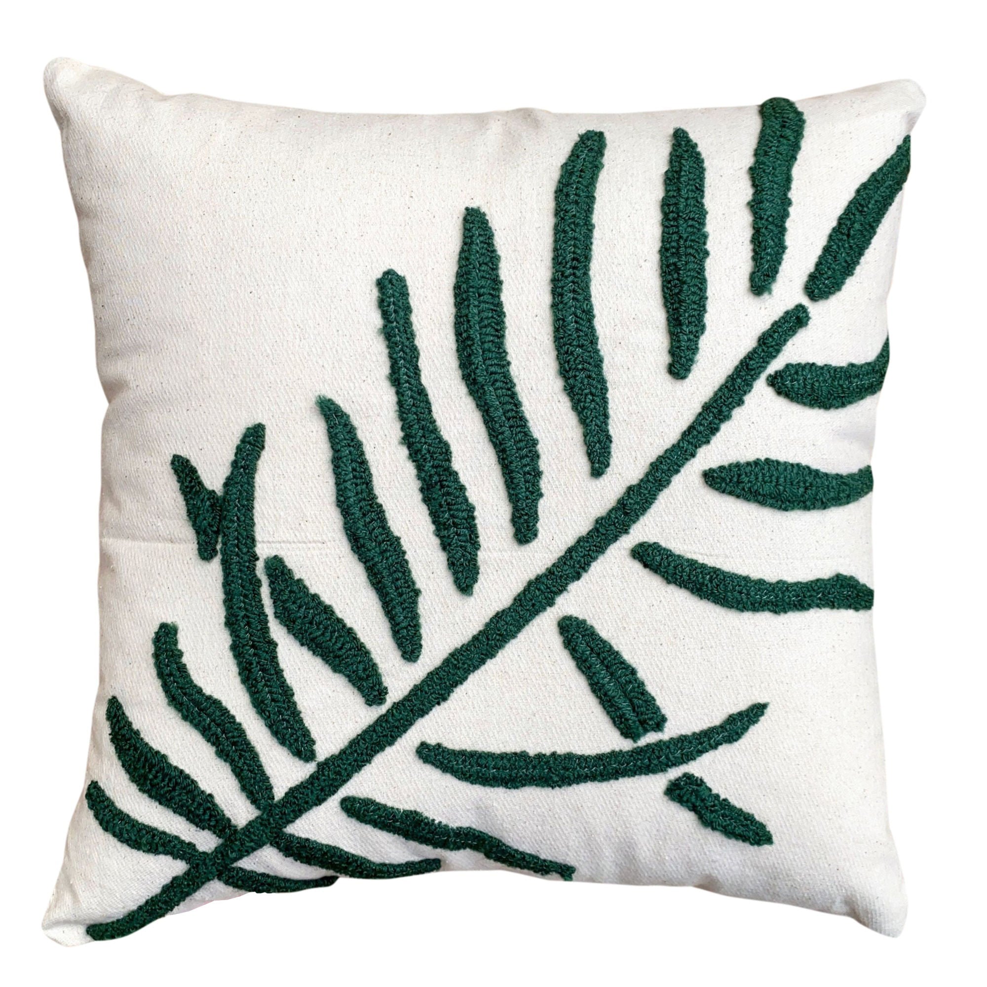 Leaf Embroidery Square Throw Pillow Set - 2PCS