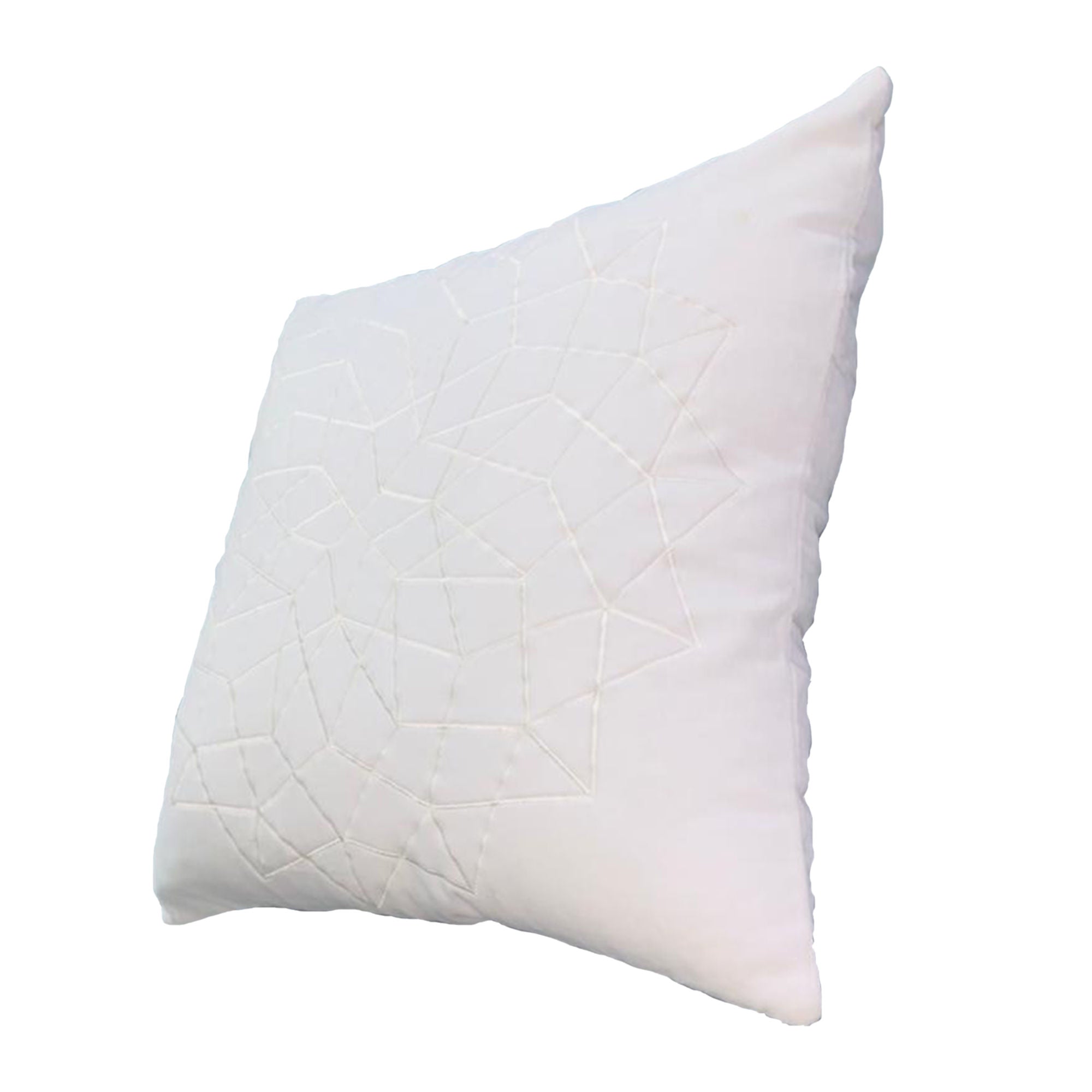 White Geometric Abstract Square Throw Pillow - promeedsilk