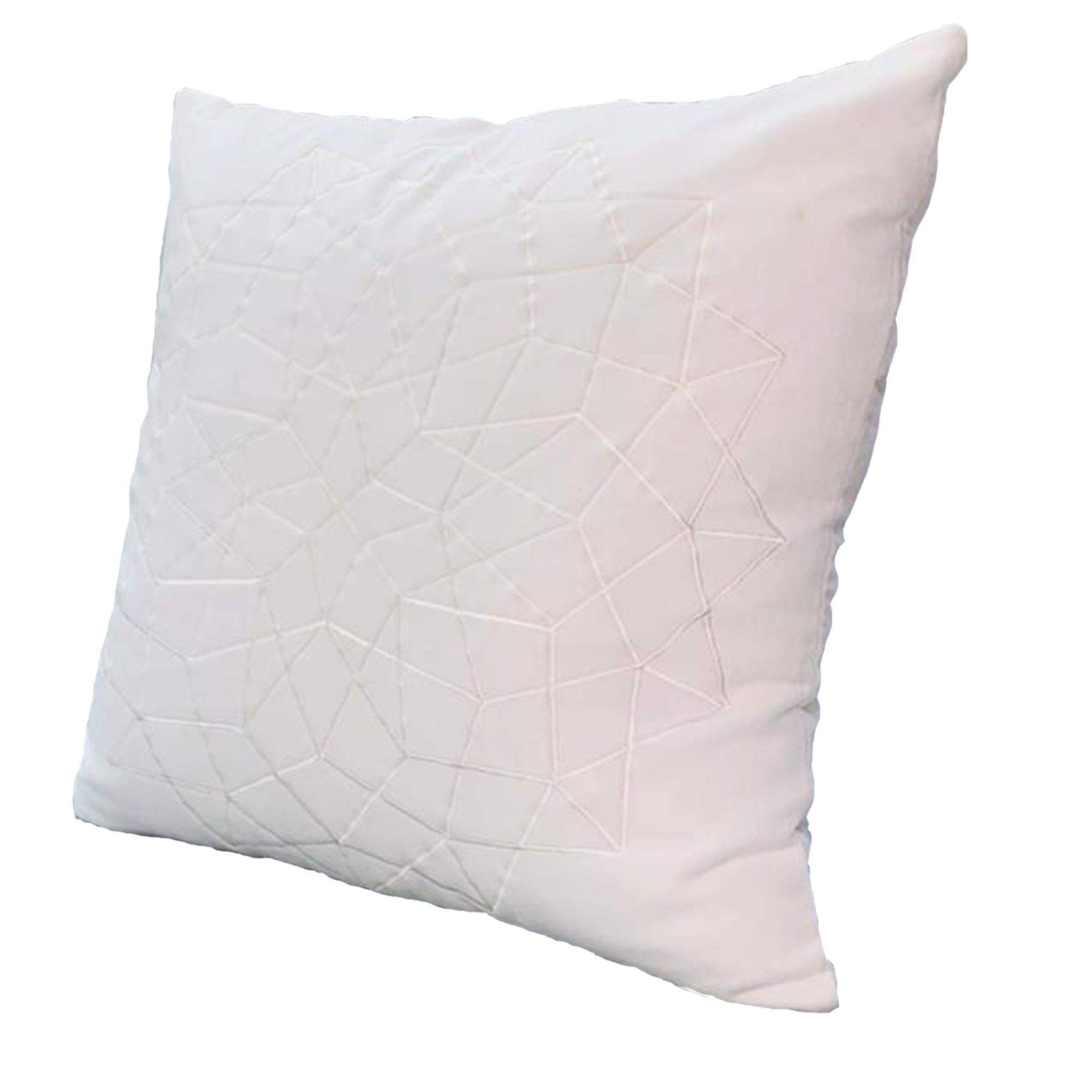 White Geometric Abstract Square Throw Pillow - promeedsilk