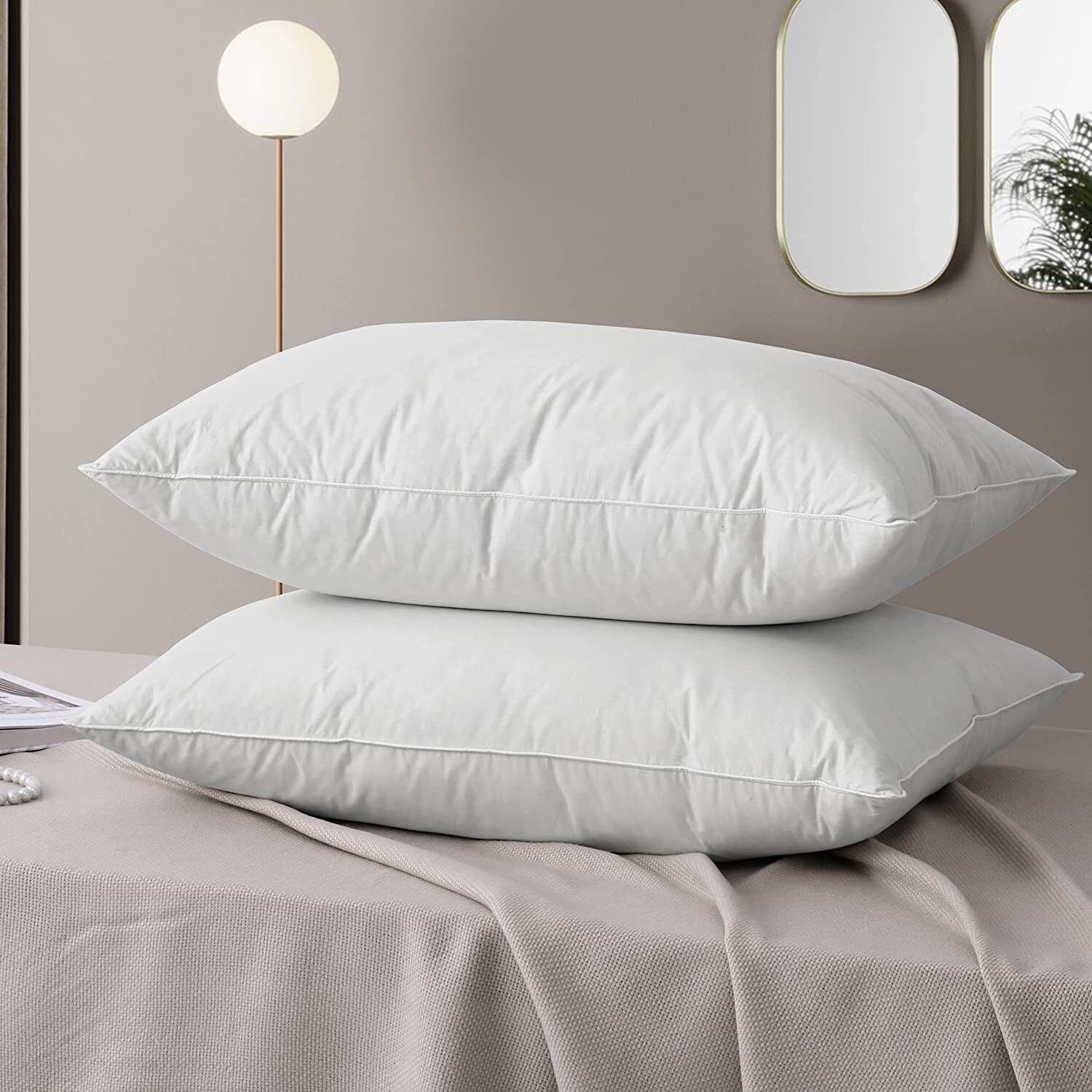 Luxury Goose Down Feather Bed Pillow - promeedsilk