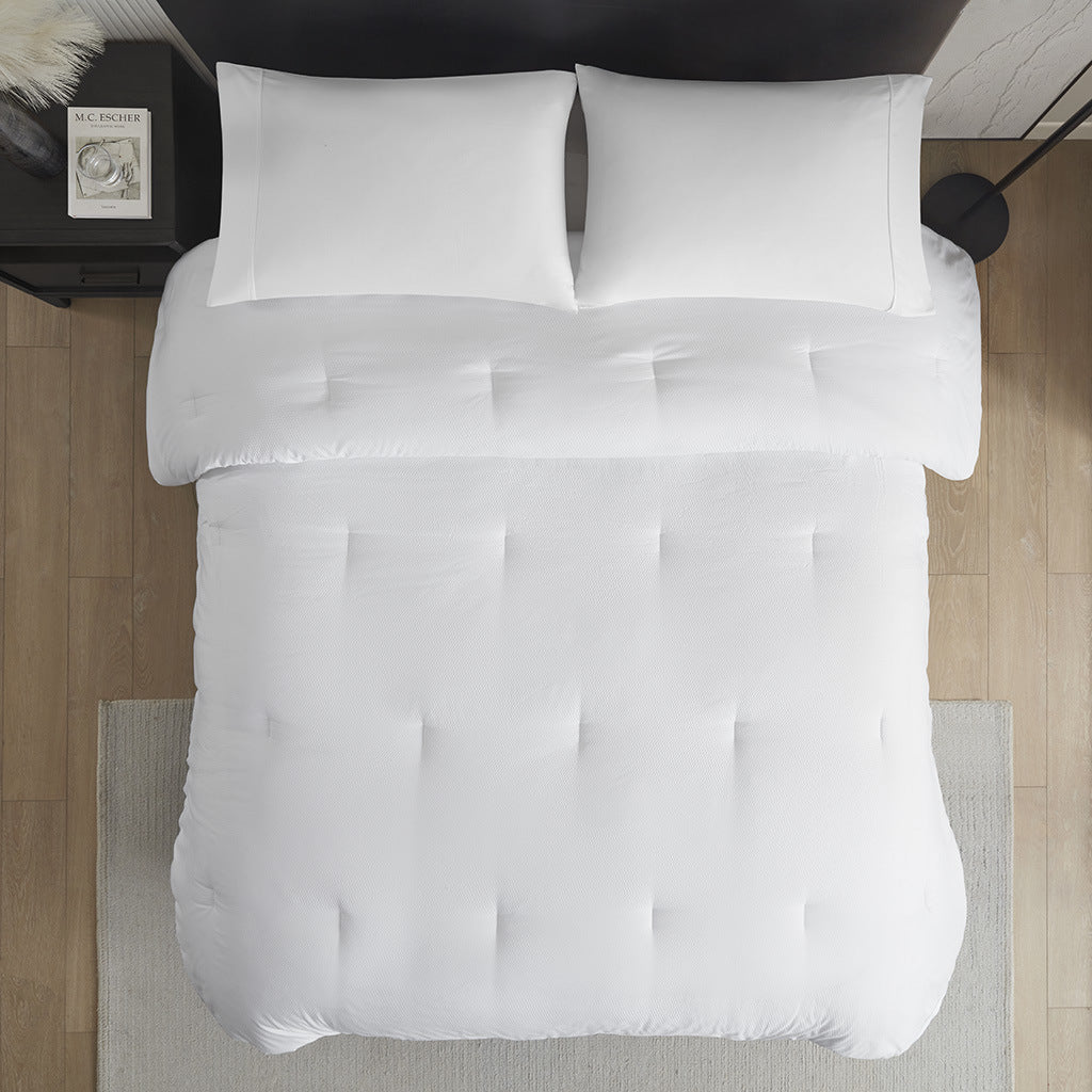 White Oversized Down Alternative Comforter - 104"W x 94"L - promeedsilk