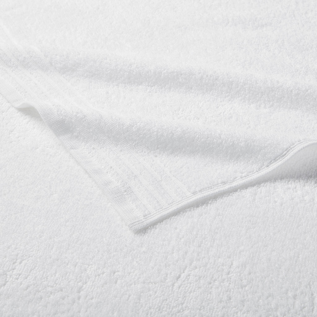 White 100% Cotton Quick Dry Bath Towel Set - 12 Pcs