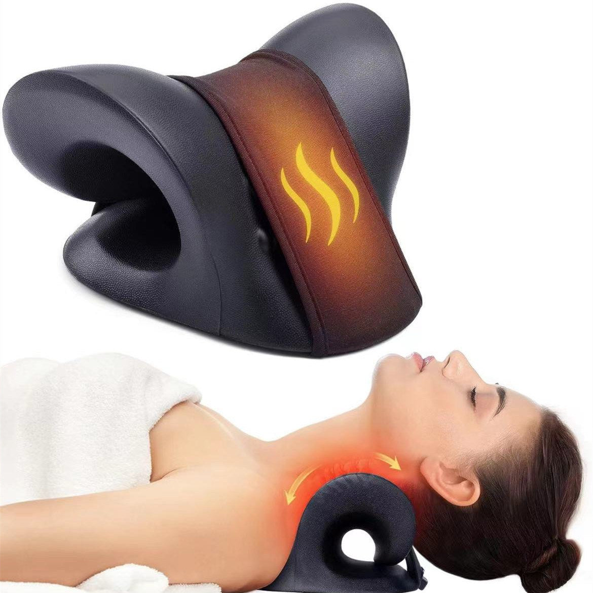 Neck and Shoulder Relaxer, Cervical Traction Device for TMJ Pain Relief, and Cervical Spine Alignment Pillow - promeedsilk