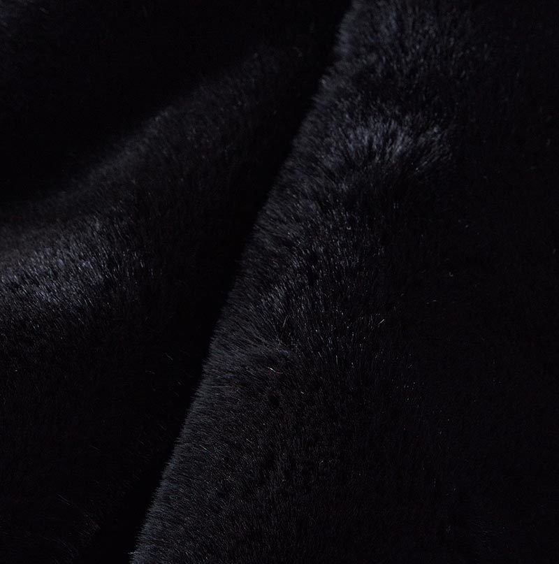 Black Luxury Chinchilla Faux Fur Throw Blanket - 50"W x 60"L - promeedsilk