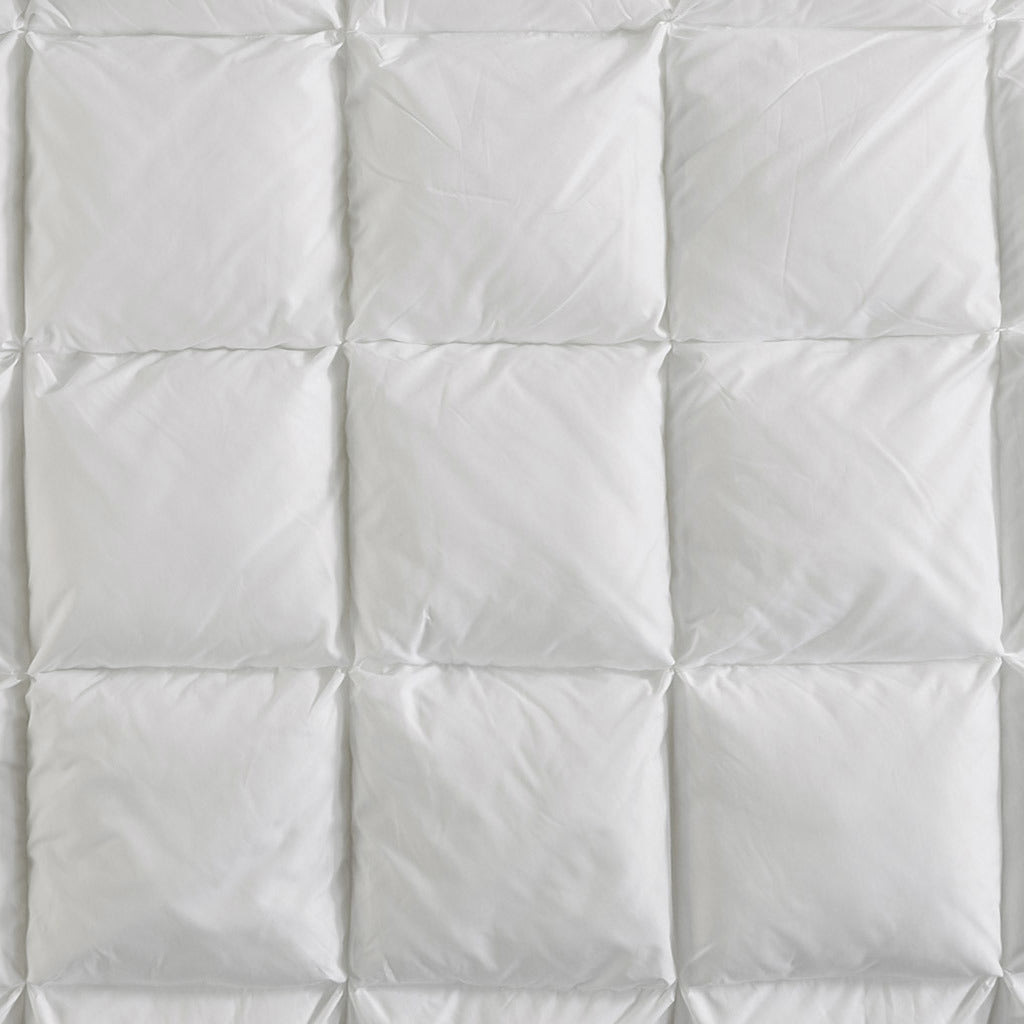 White Overfilled Down Alternative Comforter - 90"W x 90"L - promeedsilk