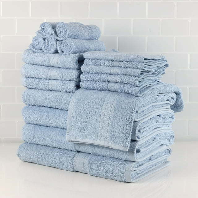 Basic Solid Bath Towel Set - 18 Pcs - promeedsilk