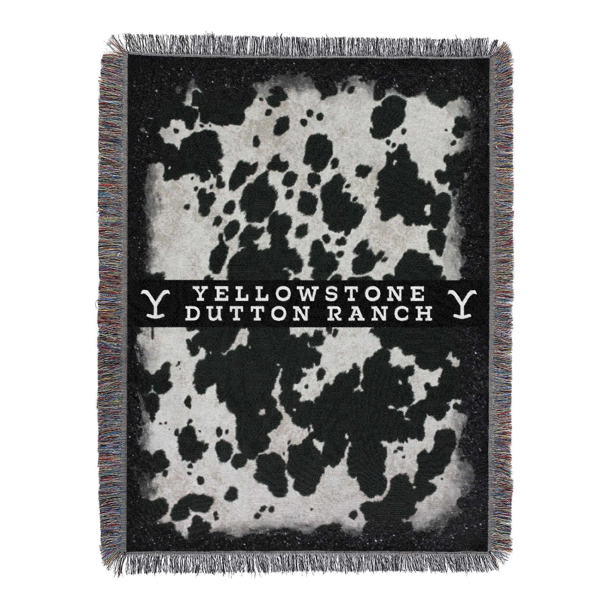 Yellowstone-Cowhide Woven Tapestry Throws - 48"Wx60"L