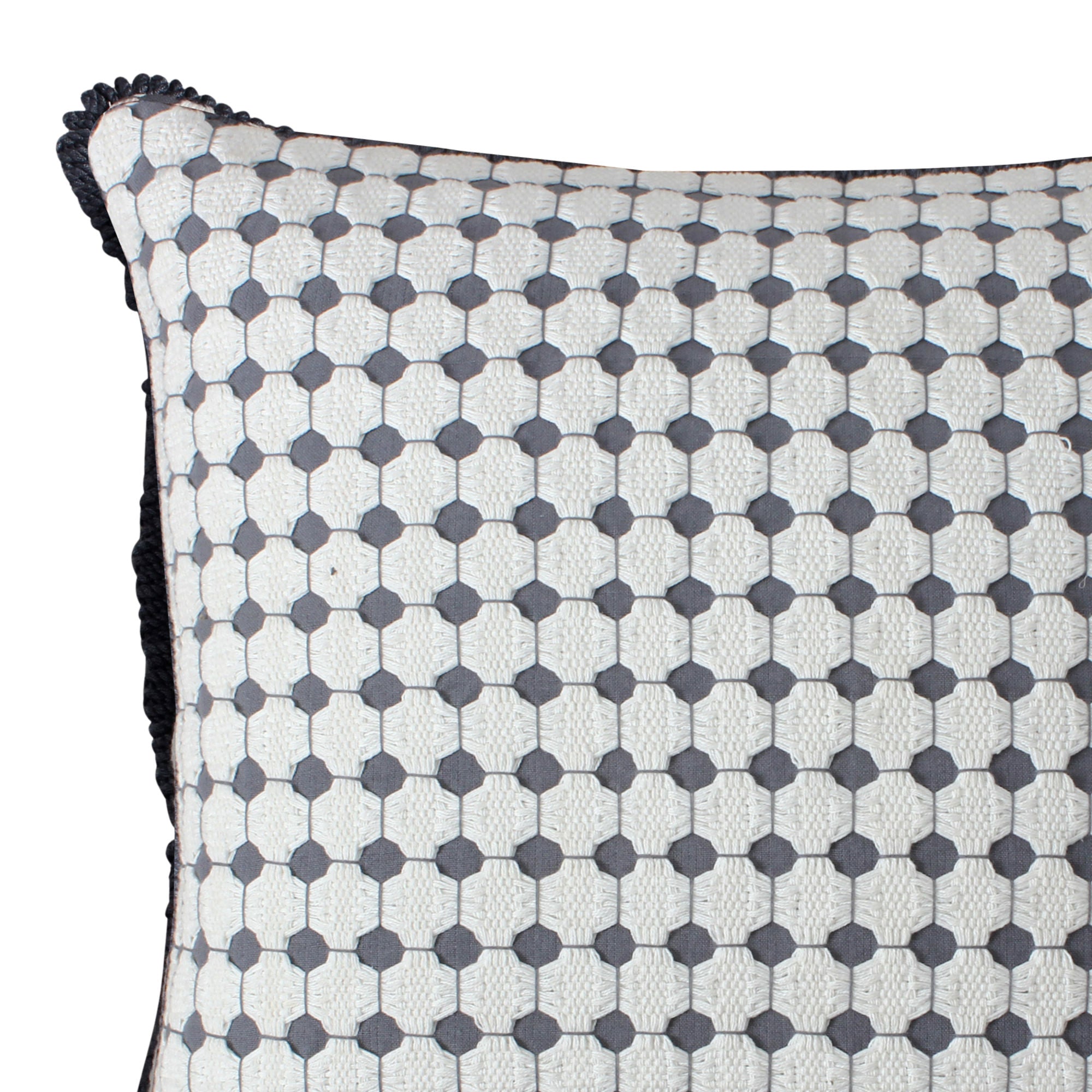 Gray Dotted Tile Square Throw Pillow - promeedsilk