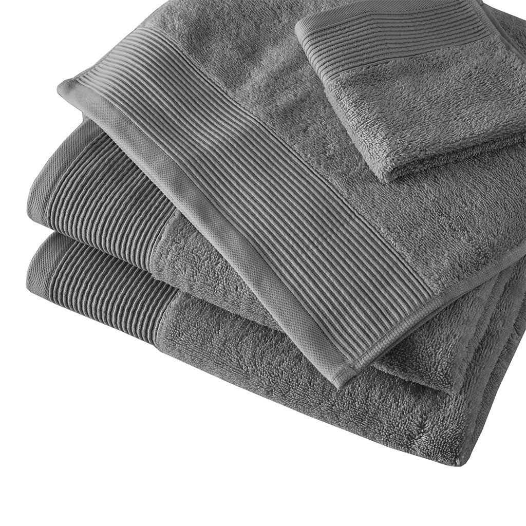 Charcoal Blend Antimicrobial Cotton Towel Set - 6 Pcs - promeedsilk