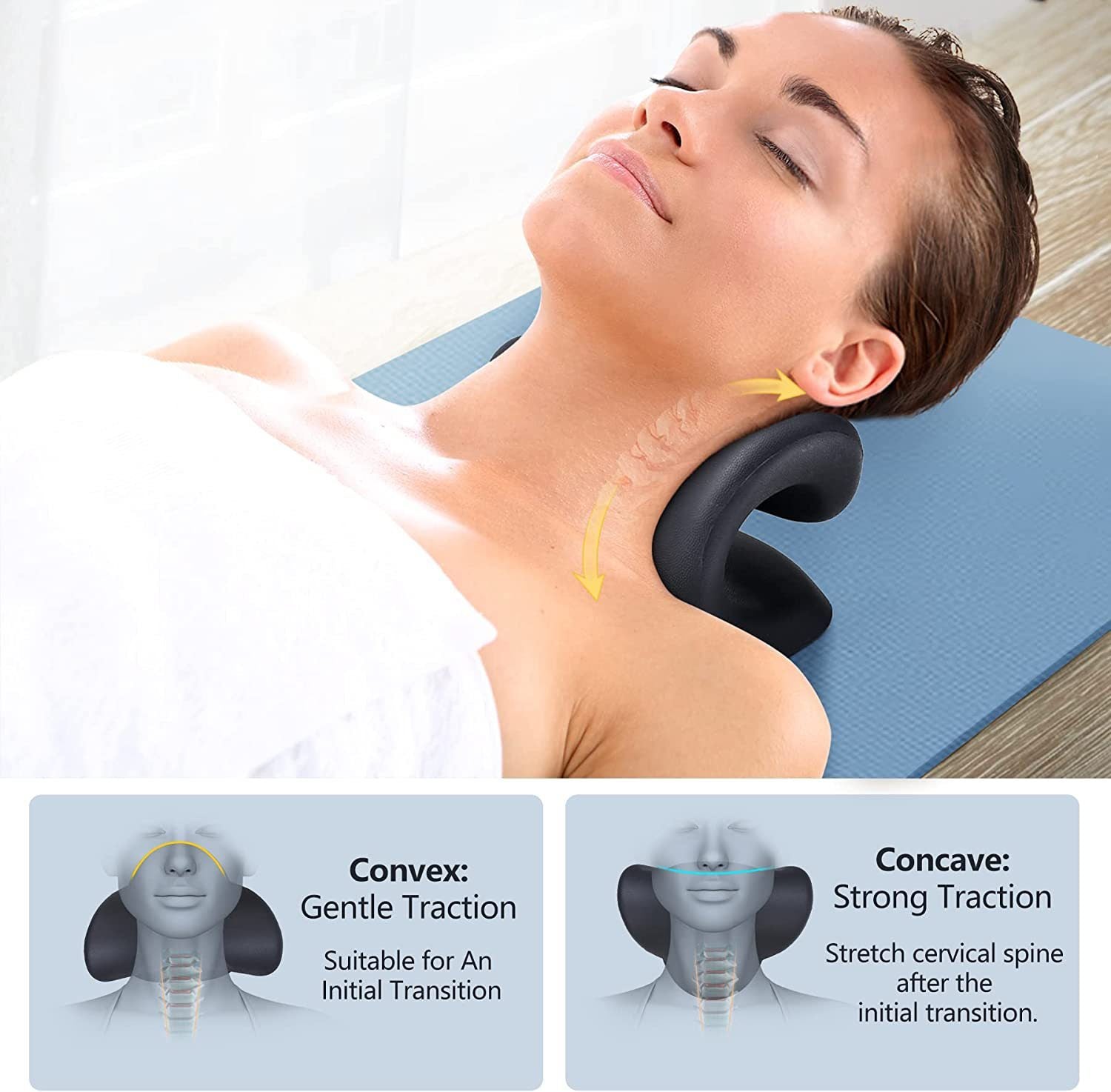 Neck and Shoulder Relaxer, Cervical Traction Device for TMJ Pain Relief, and Cervical Spine Alignment Pillow