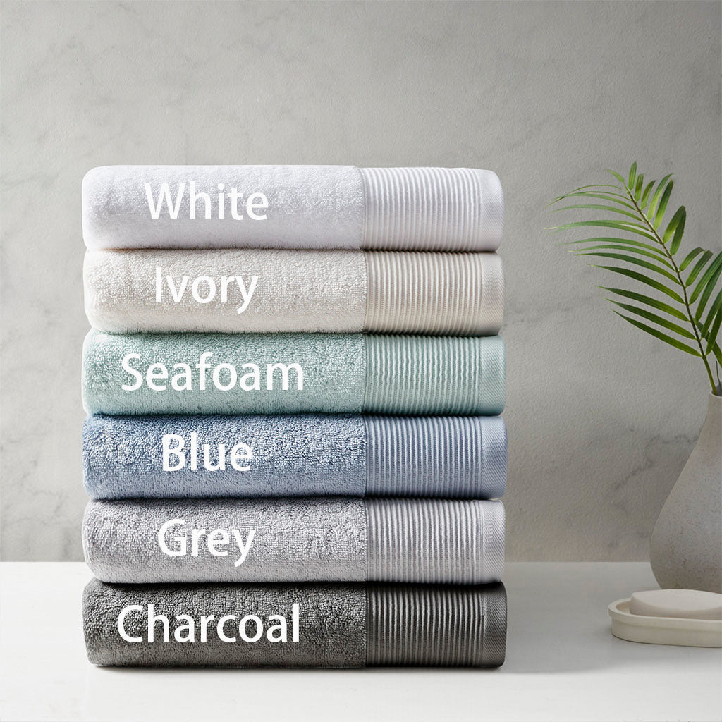 Ivory Antimicrobial Cotton Tencel Blend Towel Set - 6 Pcs - promeedsilk