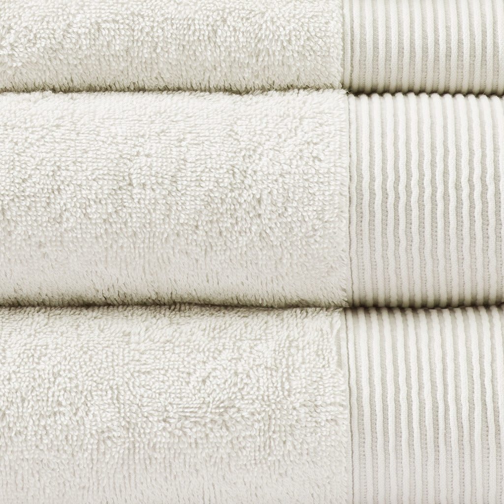 Ivory Antimicrobial Cotton Tencel Blend Towel Set - 6 Pcs - promeedsilk