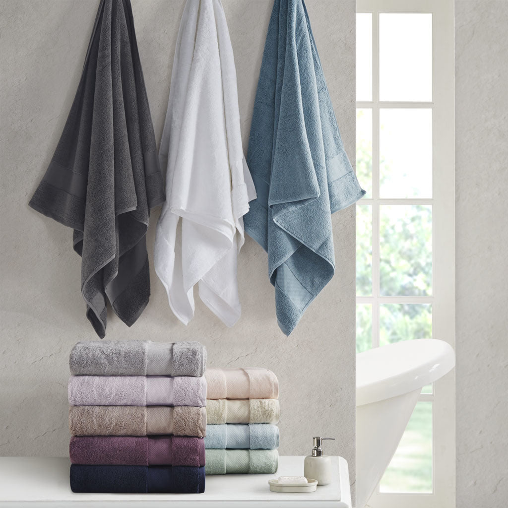 Blue Cotton Bath Towel Set - 6 Pcs - promeedsilk