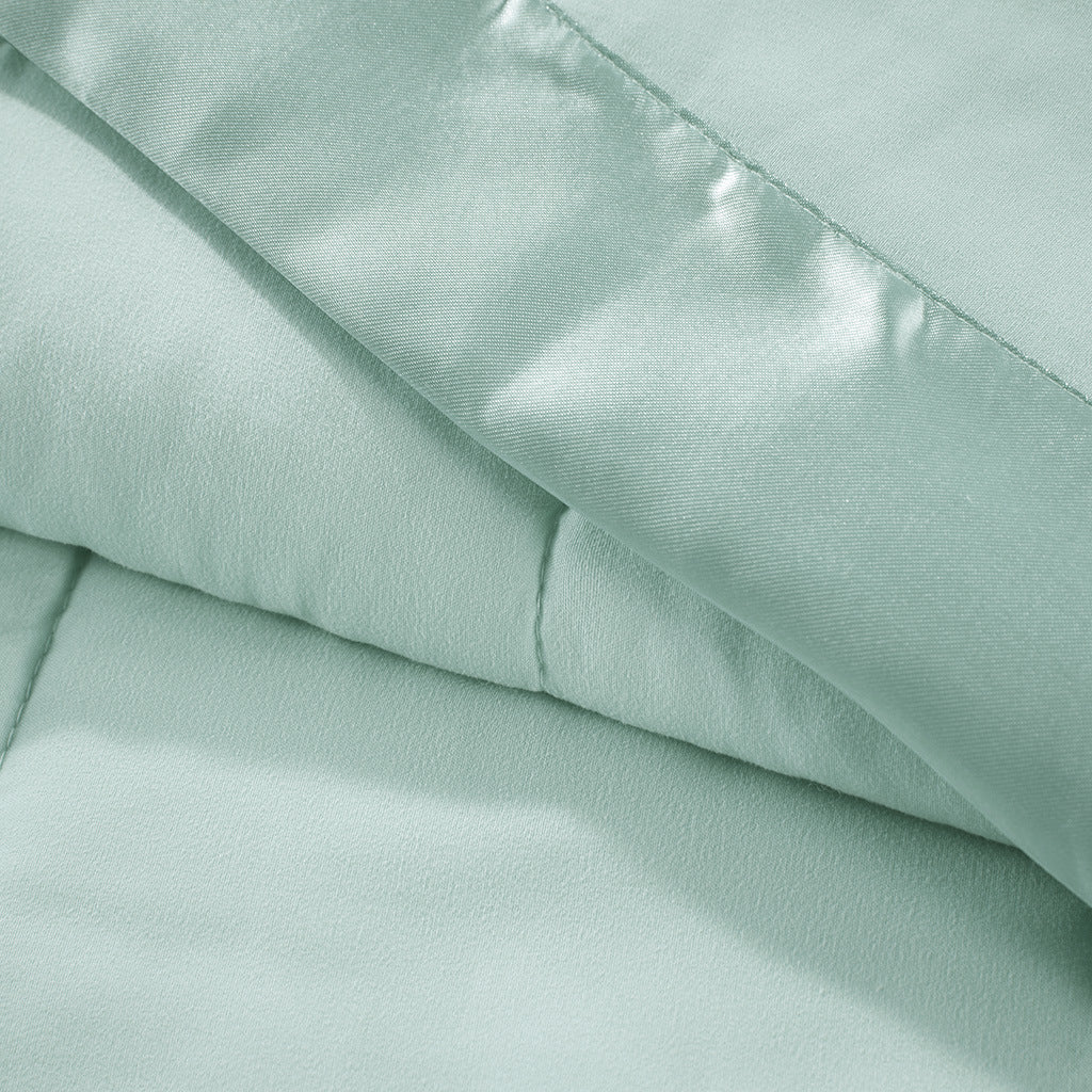 Seafoam Lightweight Down Alternative Blanket with Satin Trim - 108"W x 90"L