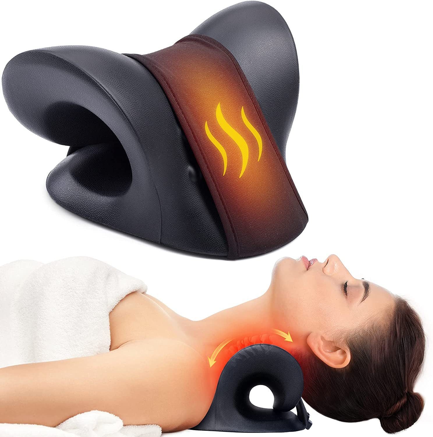 Neck and Shoulder Relaxer, Cervical Traction Device for TMJ Pain Relief, and Cervical Spine Alignment Pillow - promeedsilk
