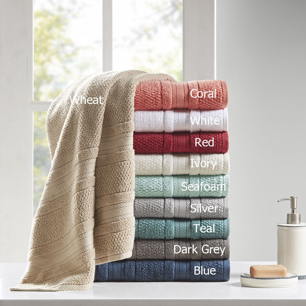 Silver Super Soft Cotton Quick Dry Bath Towel Set - 6 Pcs - promeedsilk