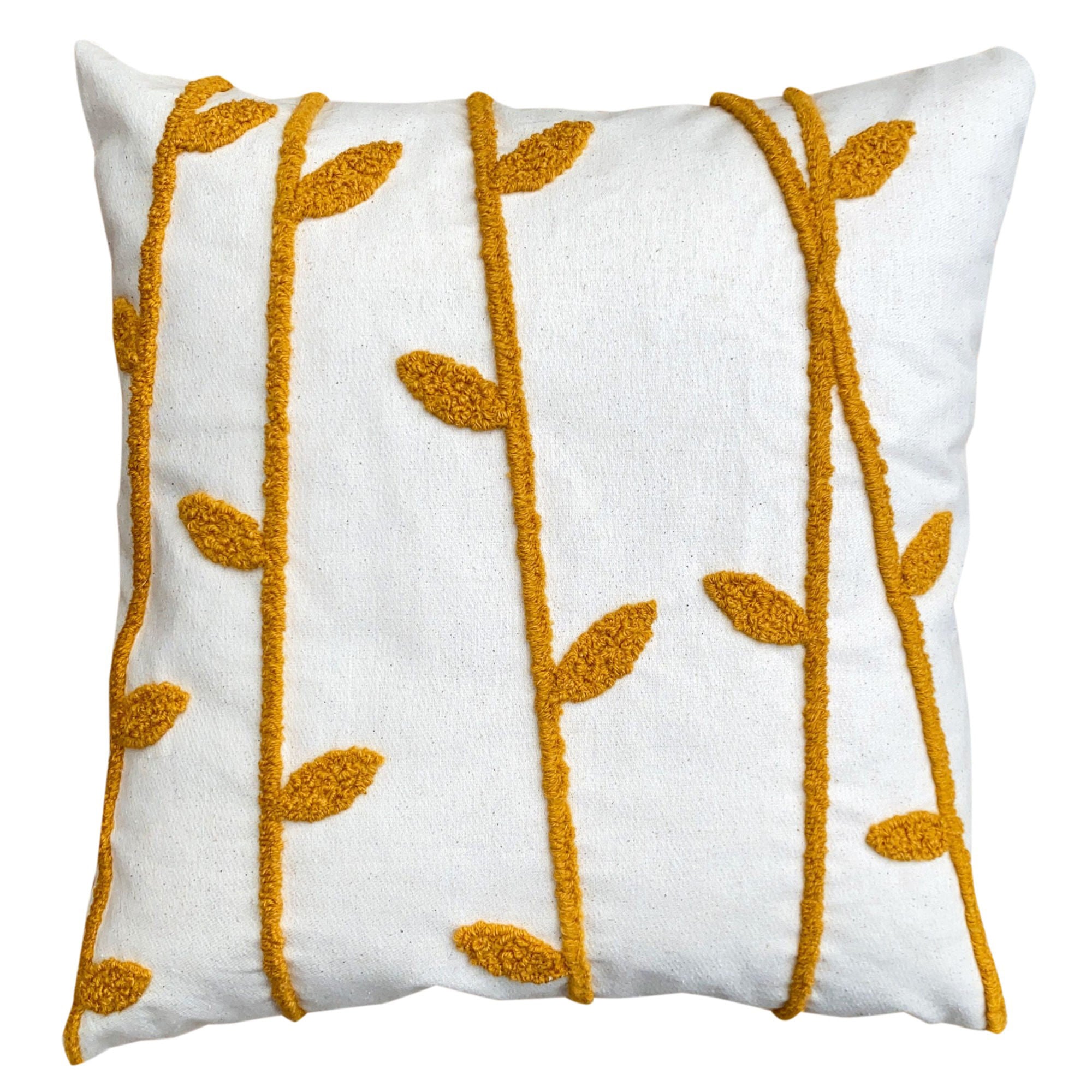 Leaf Embroidery Square Throw Pillow Set - 2PCS