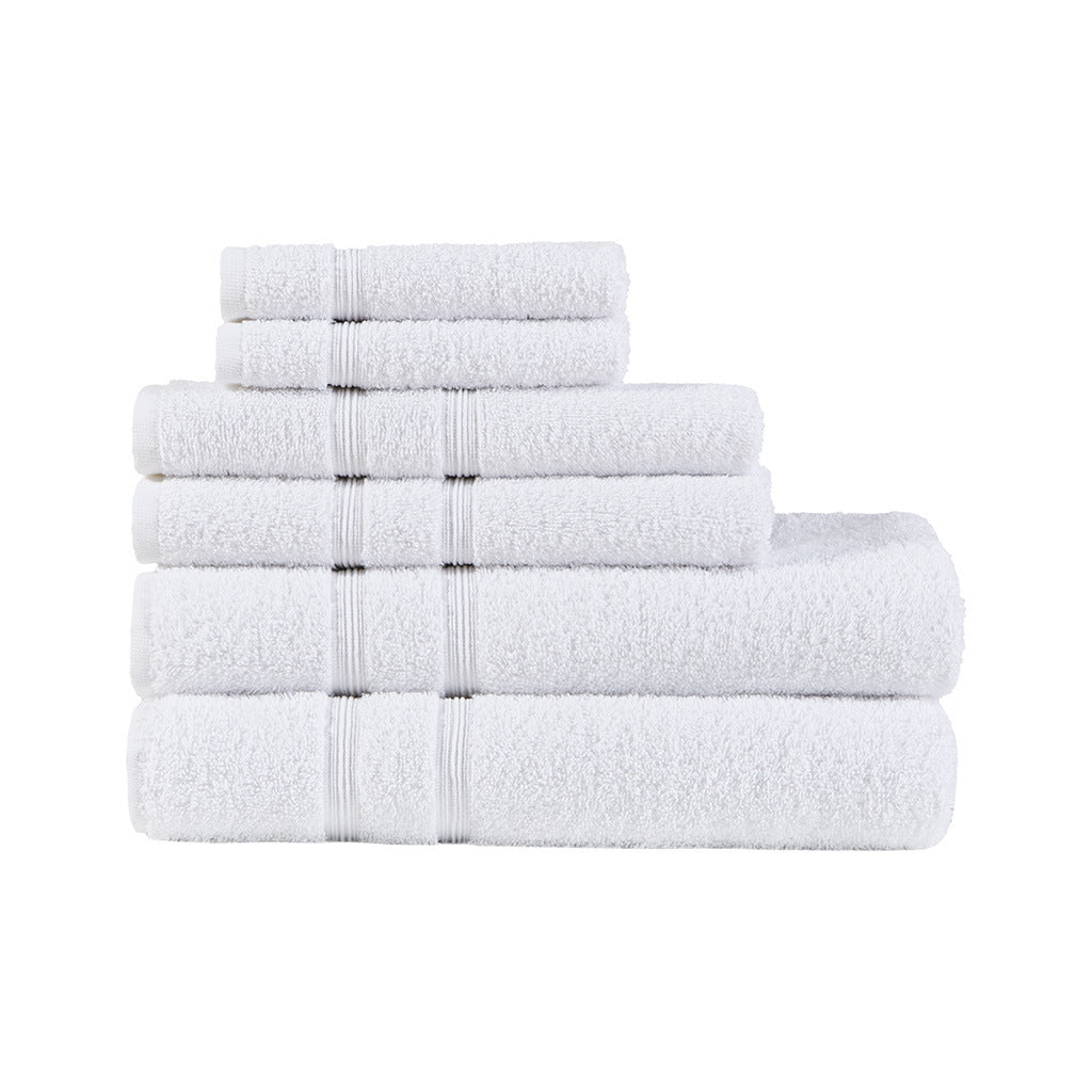 White 100% Turkish Cotton Towel Set - 6 Pcs - promeedsilk