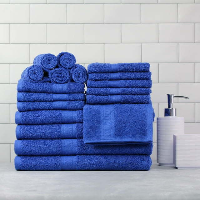 Basic Solid Bath Towel Set - 18 Pcs - promeedsilk