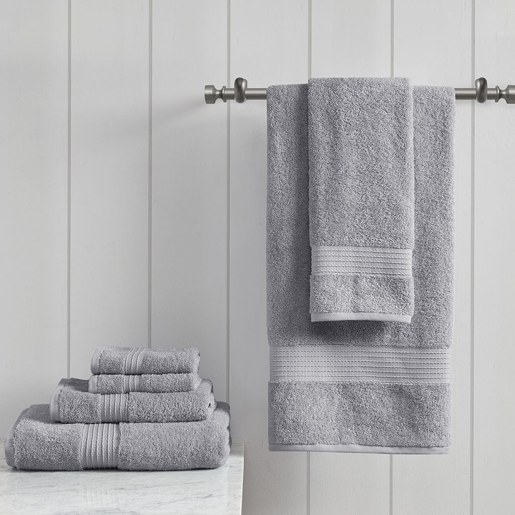 Grey Organic Cotton Towel Set - 6 Pcs - promeedsilk