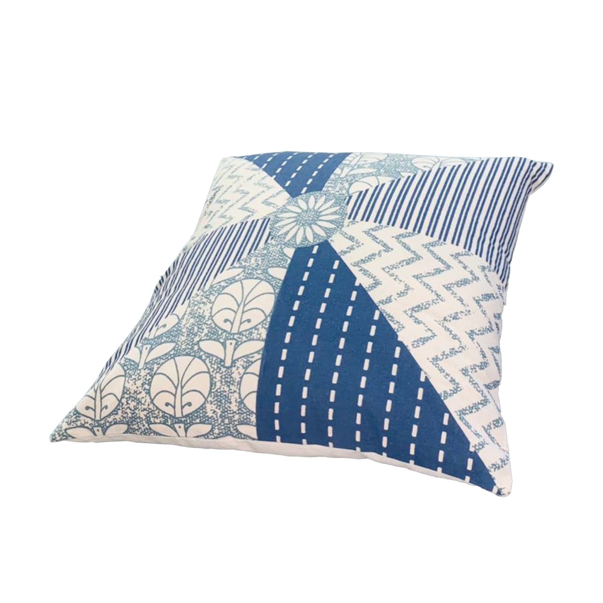 Blue Geometric Square Throw Pillow