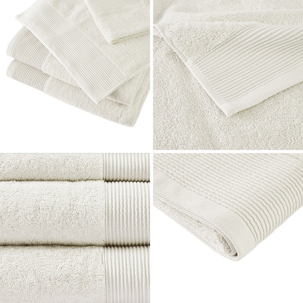 Ivory Antimicrobial Cotton Tencel Blend Towel Set - 6 Pcs