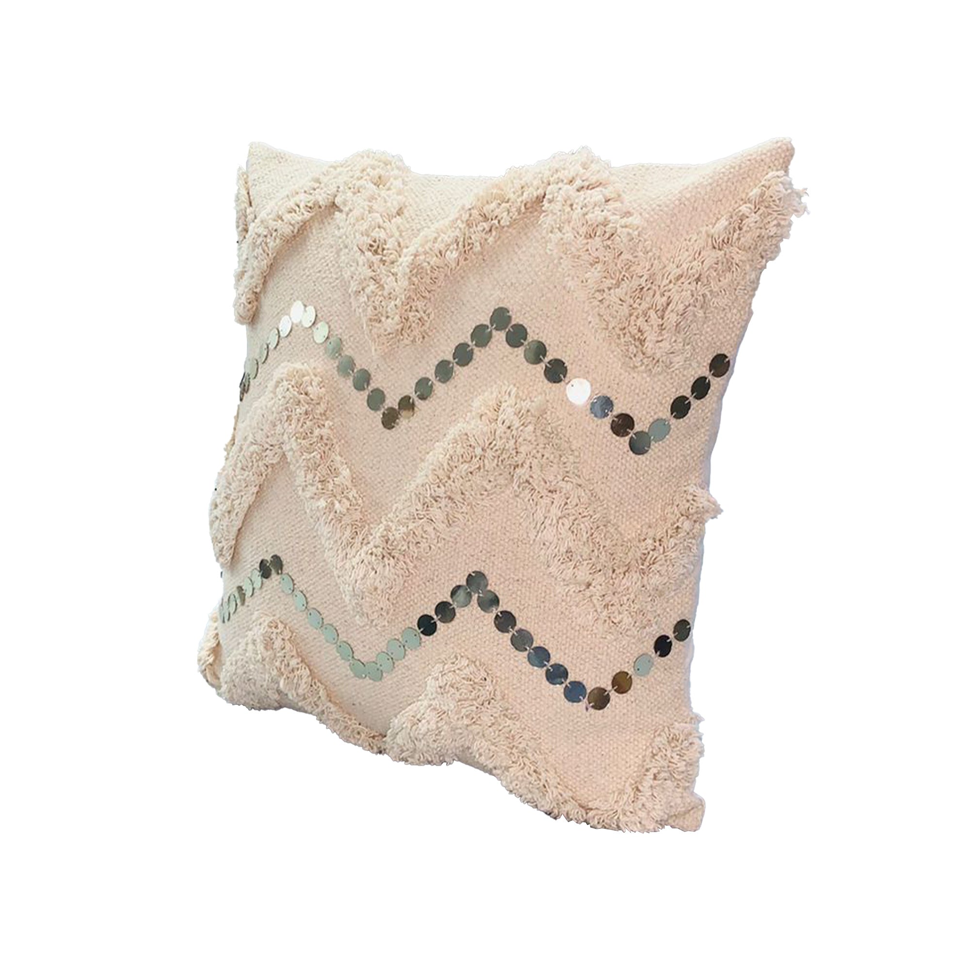 Blush Pink Patchwork Square Throw Pillow