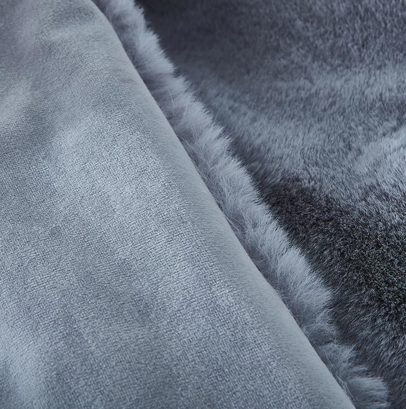 Grey Luxury Chinchilla Faux Fur Throw Blanket - 50" W x 60"L - promeedsilk