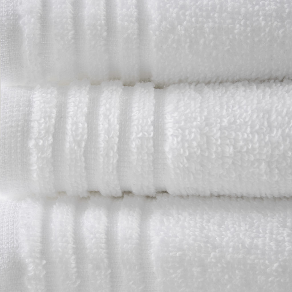 White 100% Cotton Quick Dry Bath Towel Set - 12 Pcs - promeedsilk