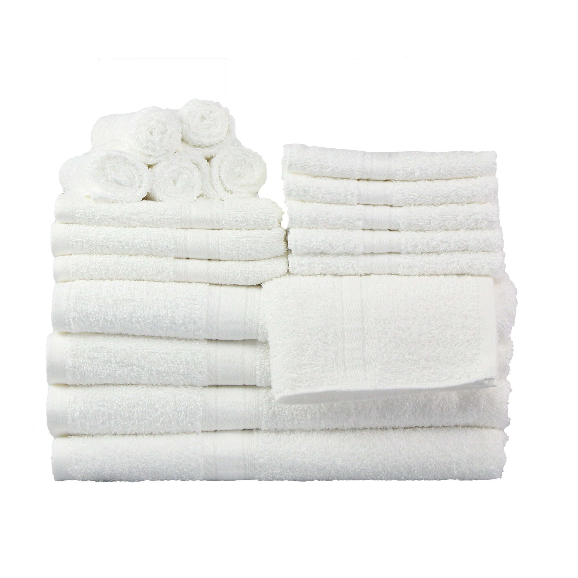 Basic Solid Bath Towel Set - 18 Pcs - promeedsilk