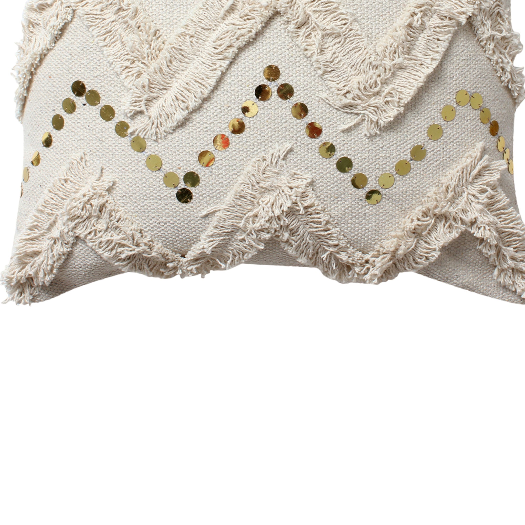 Off White Patchwork Square Throw Pillow - promeedsilk