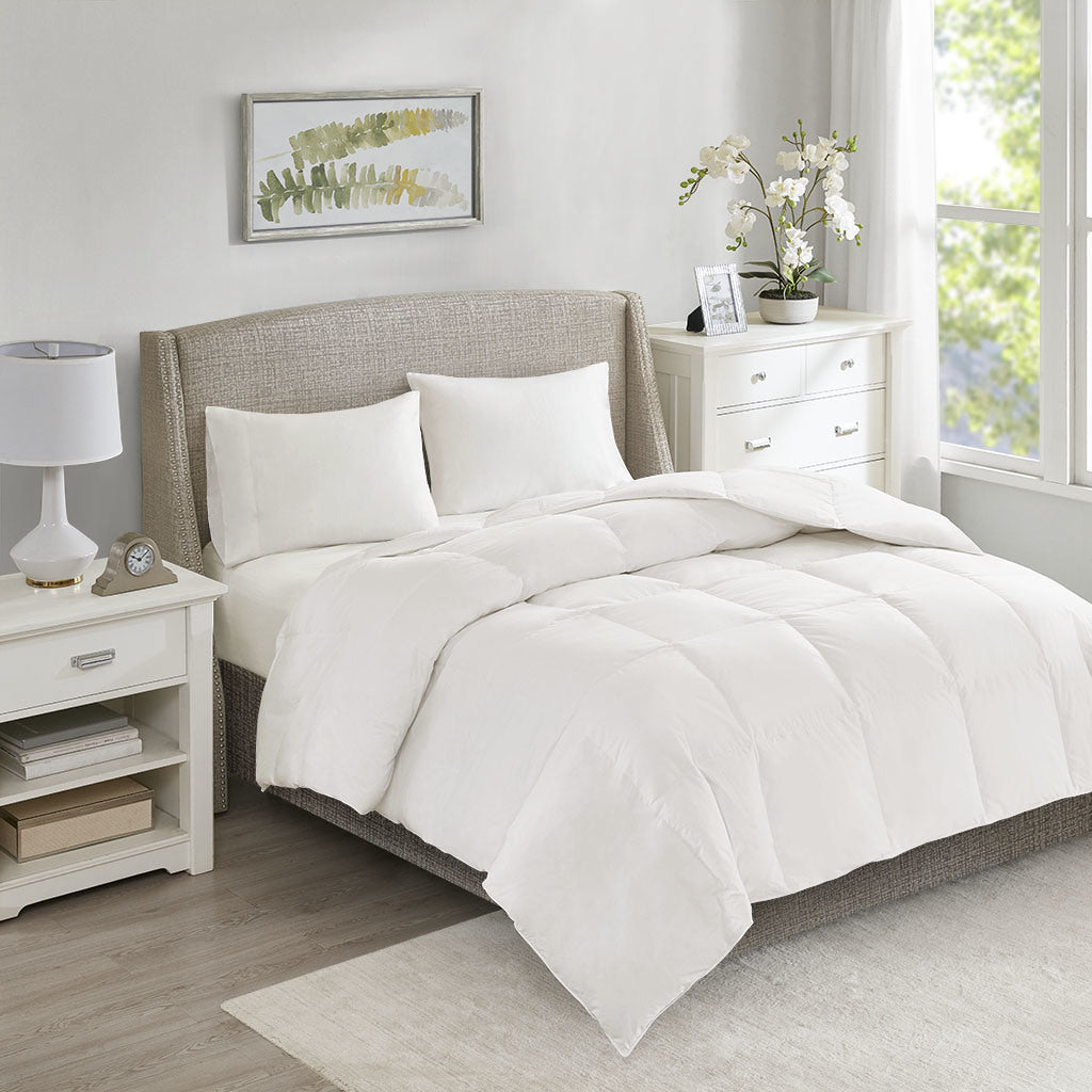 White Oversized 100% Cotton Down Comforter - 108"Wx96"L - promeedsilk