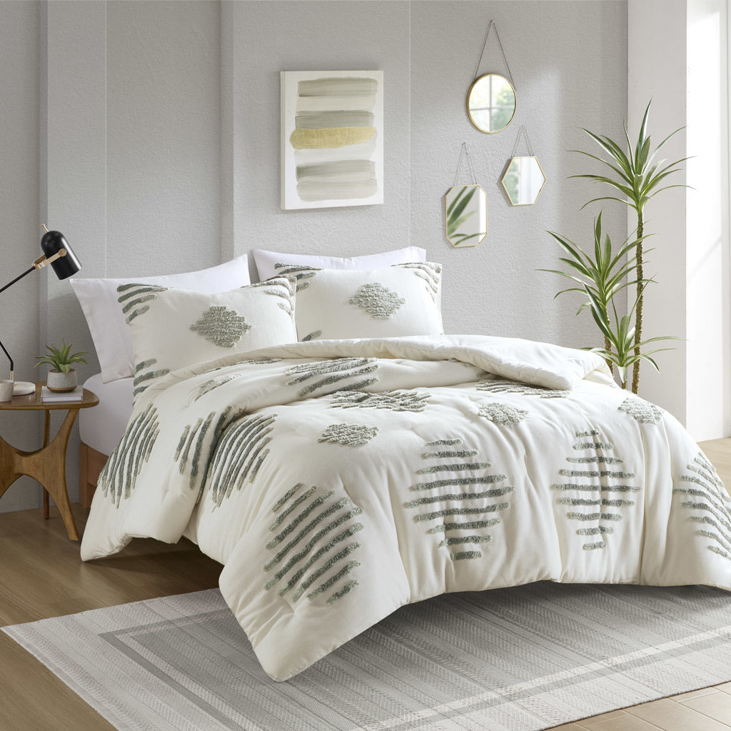 Cotton Blend Chenille Comforter Set - 3PCS