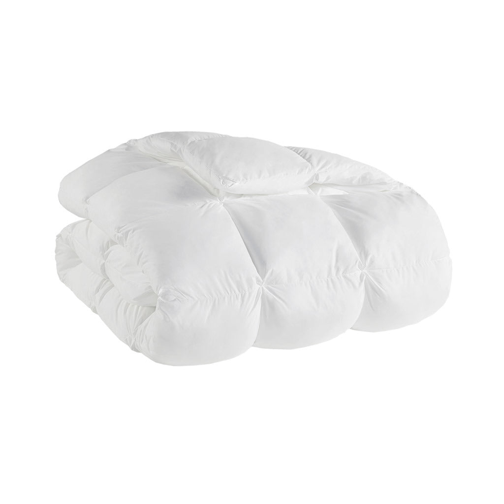 White Overfilled Down Alternative Comforter - 90"W x 90"L - promeedsilk