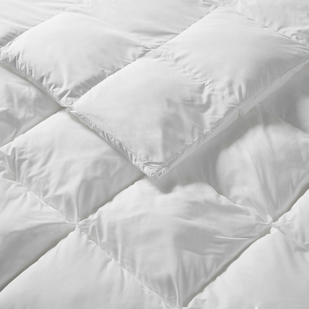 White Overfilled Down Alternative Comforter - 90"W x 90"L - promeedsilk