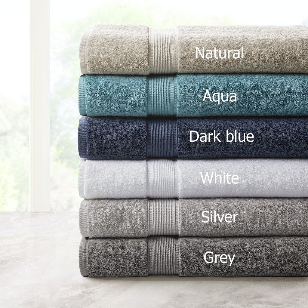 Dark Blue Antimicrobial 100% Cotton Bath Towel Set - 2 Pcs - promeedsilk