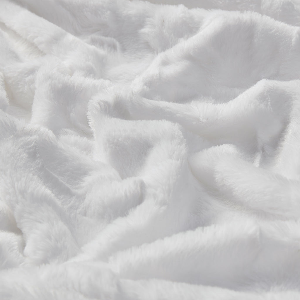 White Oversized Faux Fur Throw - 60"W x 70"L