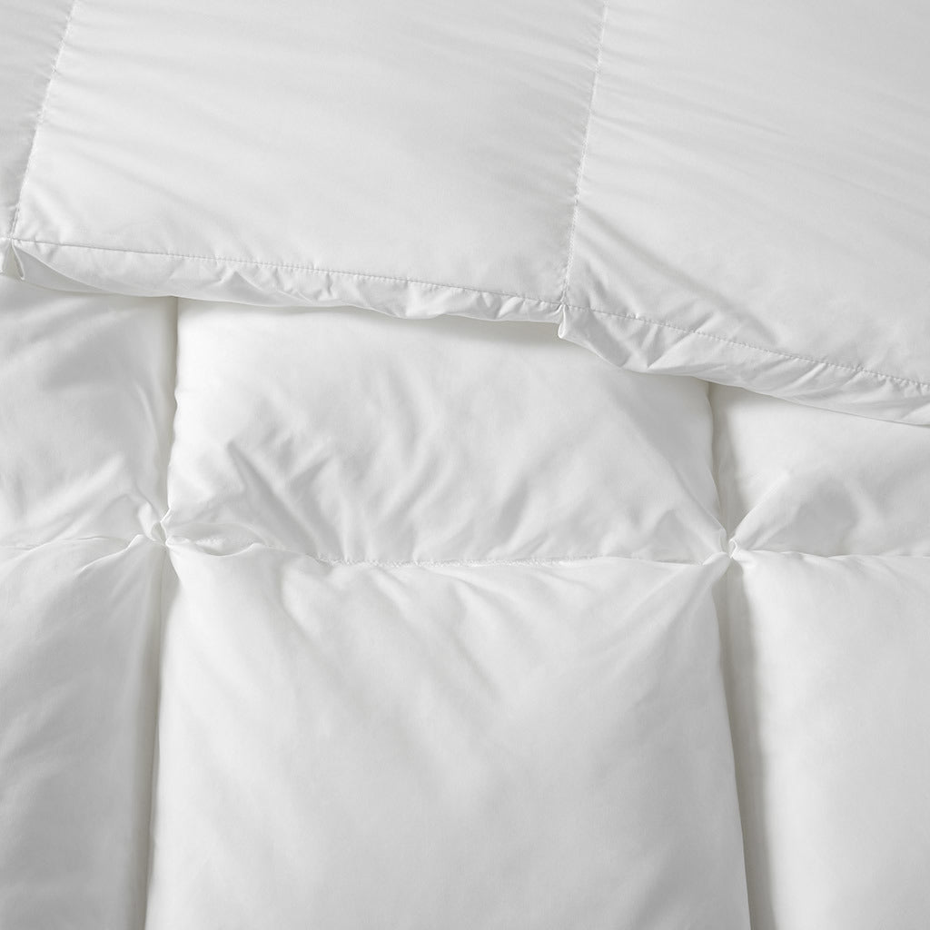 White Overfilled Down Alternative Comforter - 90"W x 90"L - promeedsilk