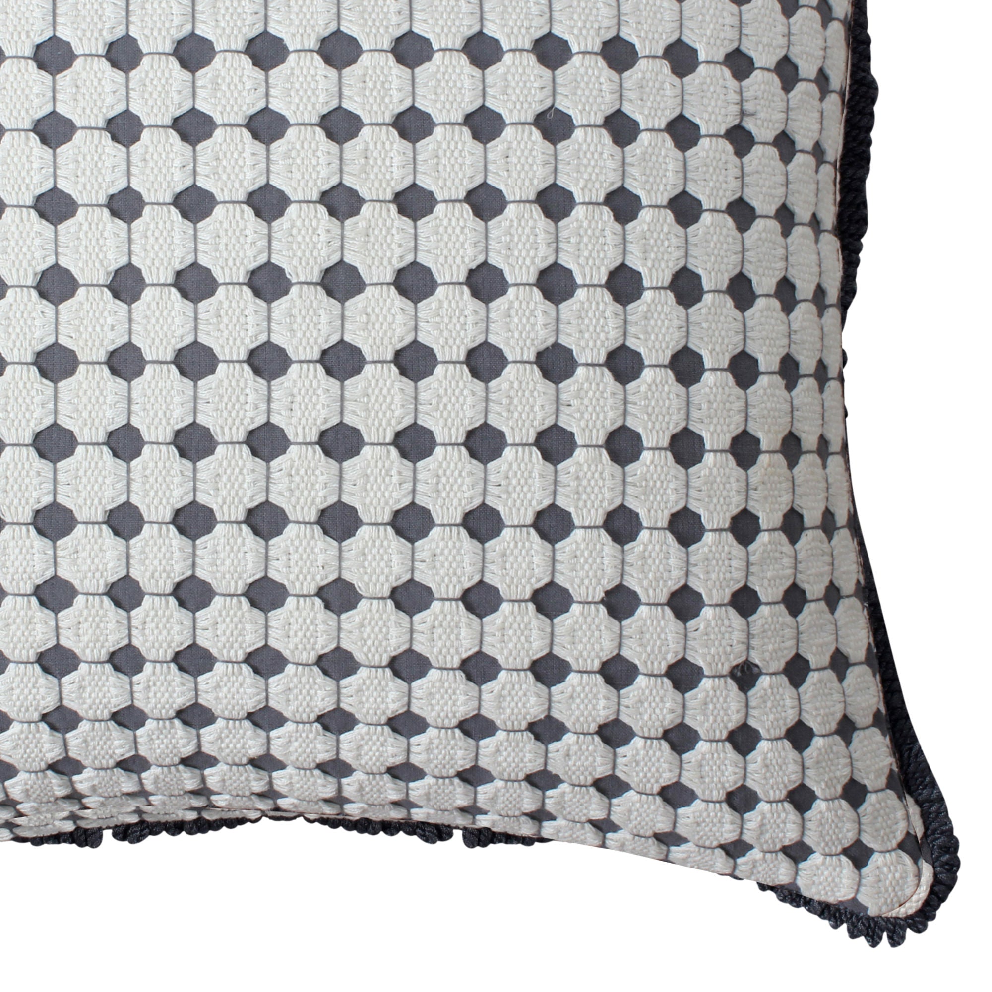 Gray Dotted Tile Square Throw Pillow - promeedsilk